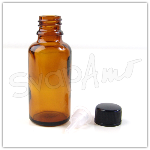Bottiglia in vetro 30ml con contagocce raso.